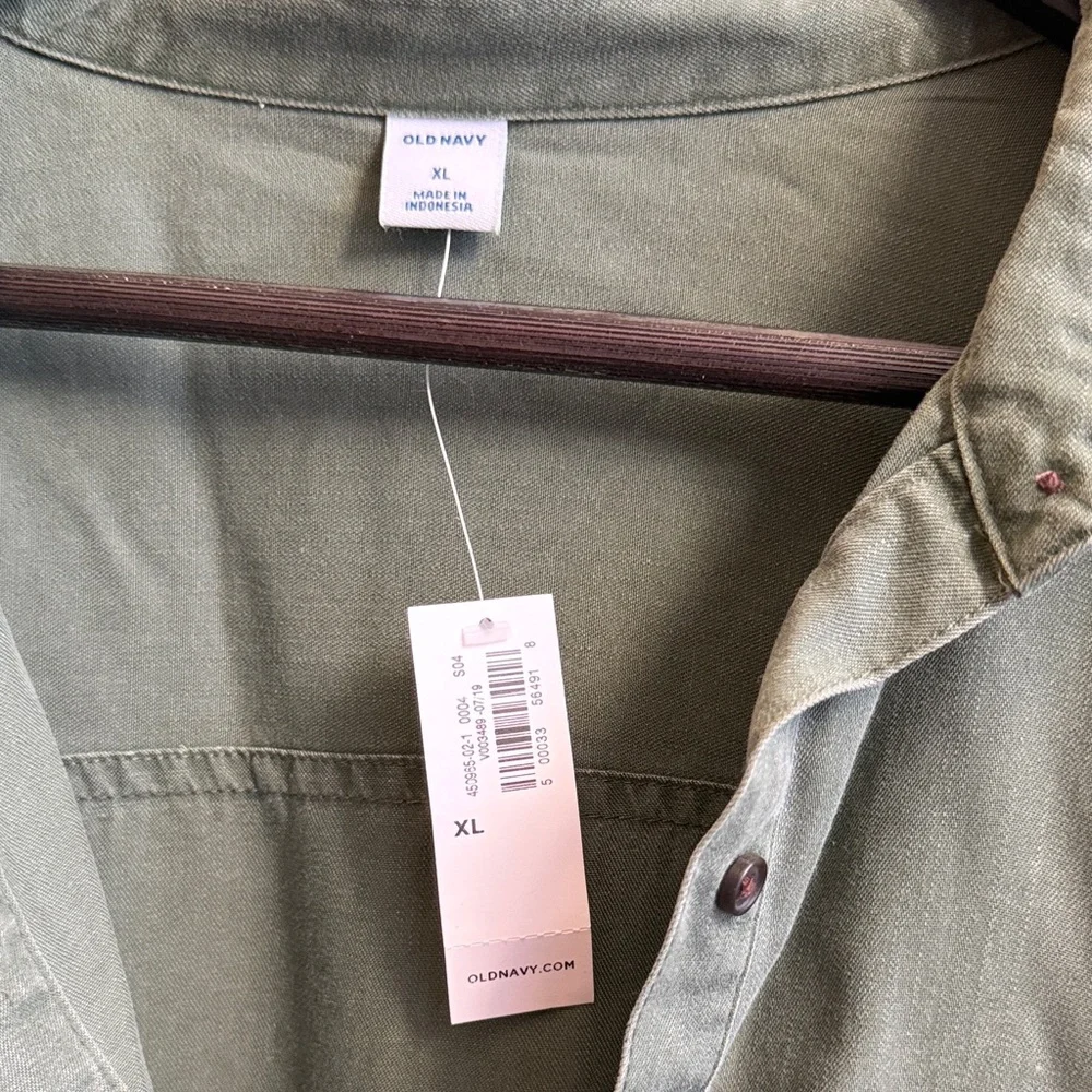 Old Navy Women's Long Sleeve Olive Dress - Picture 2 of 2
